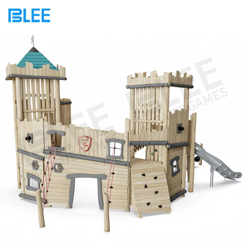 Wooden Children Playground With Slides 2 - BLEE