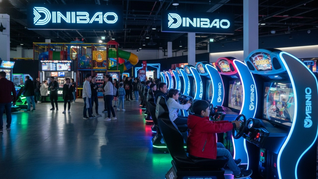 Profitable racing arcade machines in a busy Family Entertainment Center - DINIBAO