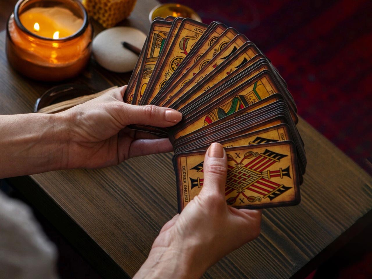 high-angle-woman-reading-tarot