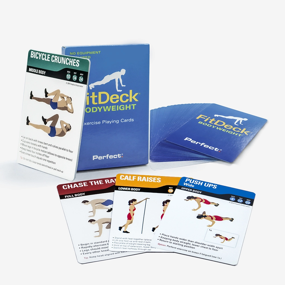 custom sized exercise learning cards