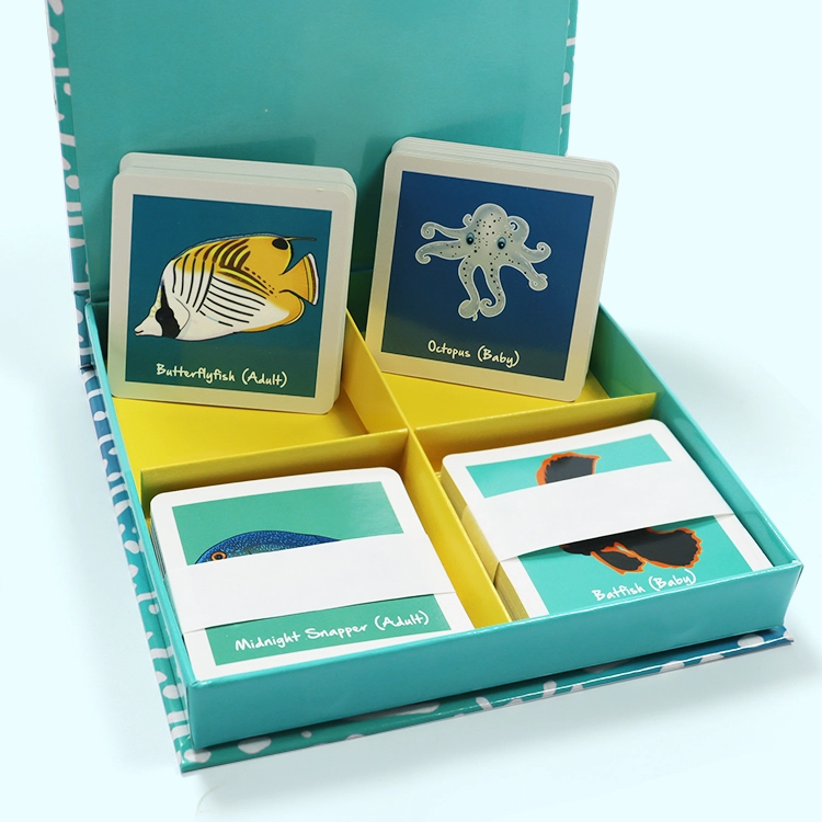 learning card with magnetic box