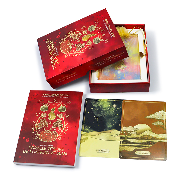 red paper box gold edge tarot