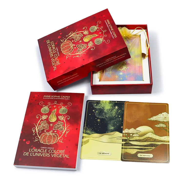 red paper box gold edge tarot