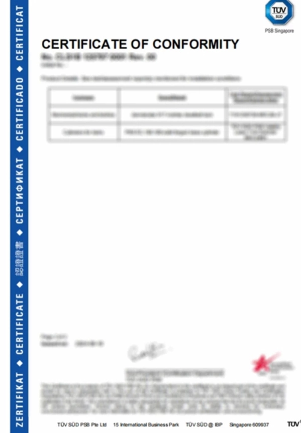 KFORTS-Certification-COC-by-TUV-in-Singapore-for-fire-resistance-systems - KFORTS 6 - KFORTS