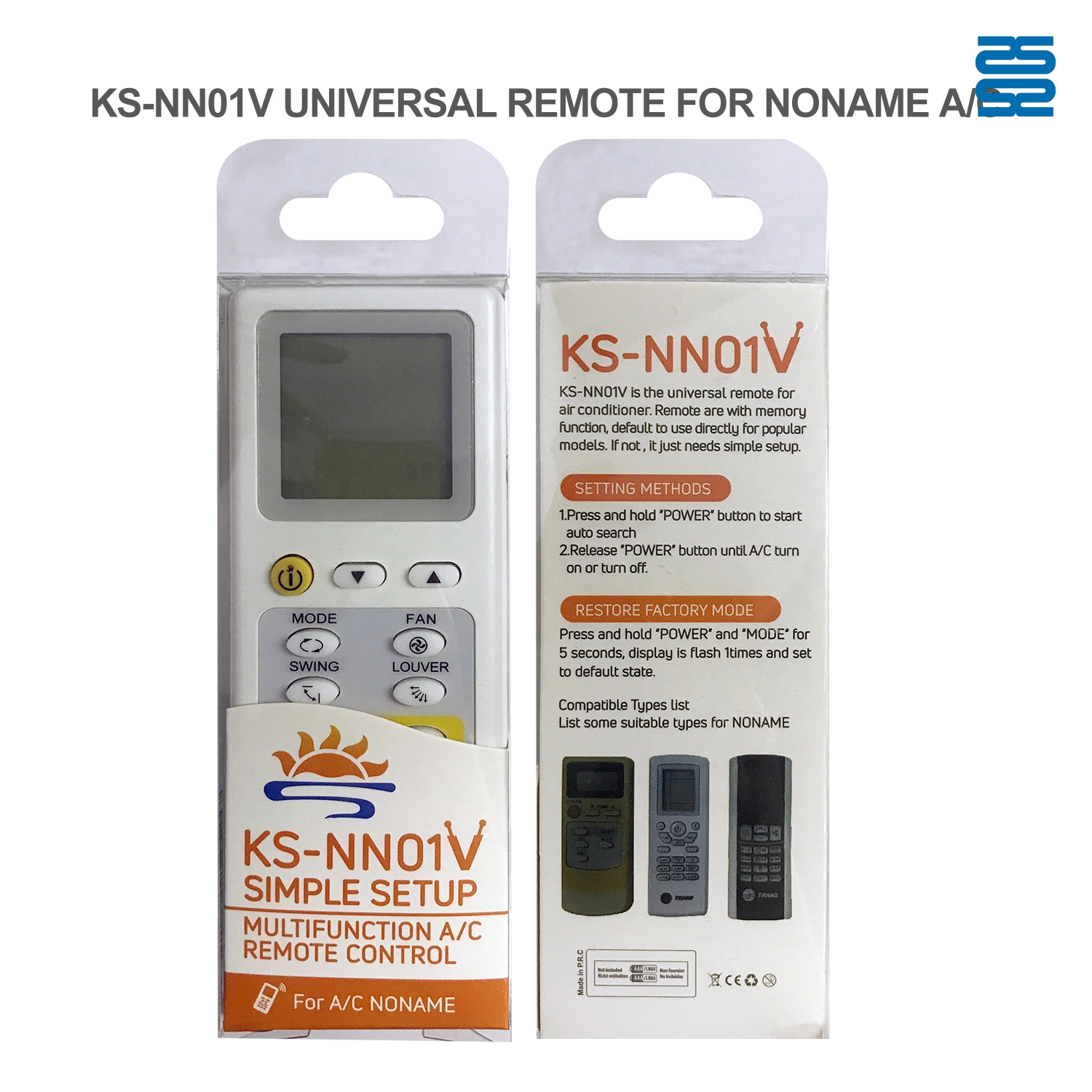 Télécommande universelle de remplacement pour climatiseurs de marques locales et génériques KS-NN01V (marché thaïlandais) - Pic4 - SYSTO Télécommande universelle de remplacement pour climatiseurs de marques locales et génériques KS-NN01V (marché thaïlandais) - Pic4 - SYSTO