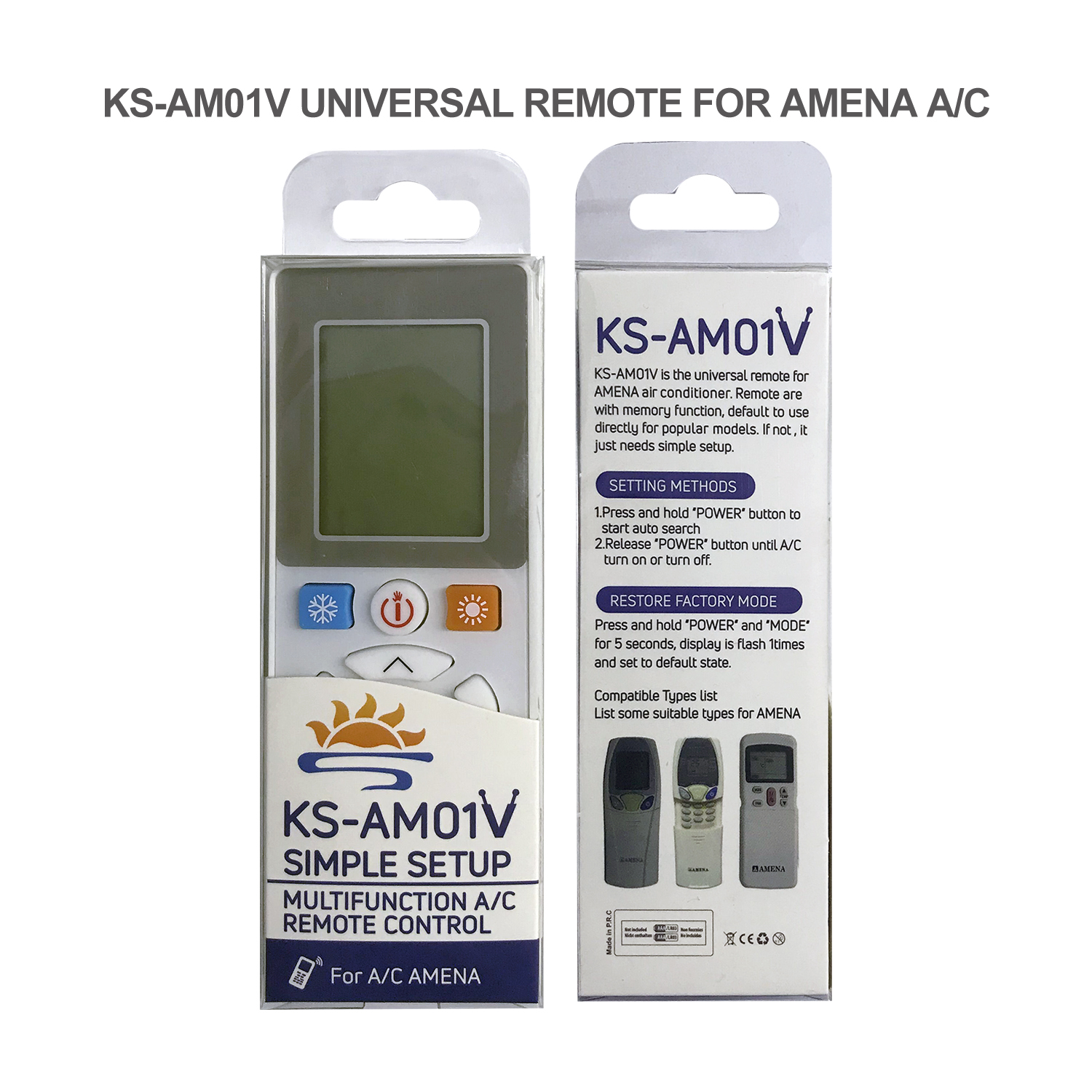 Universal Air Conditioner Replacement Remote for Amena KS-AM01V in Thailand Market Pic4
