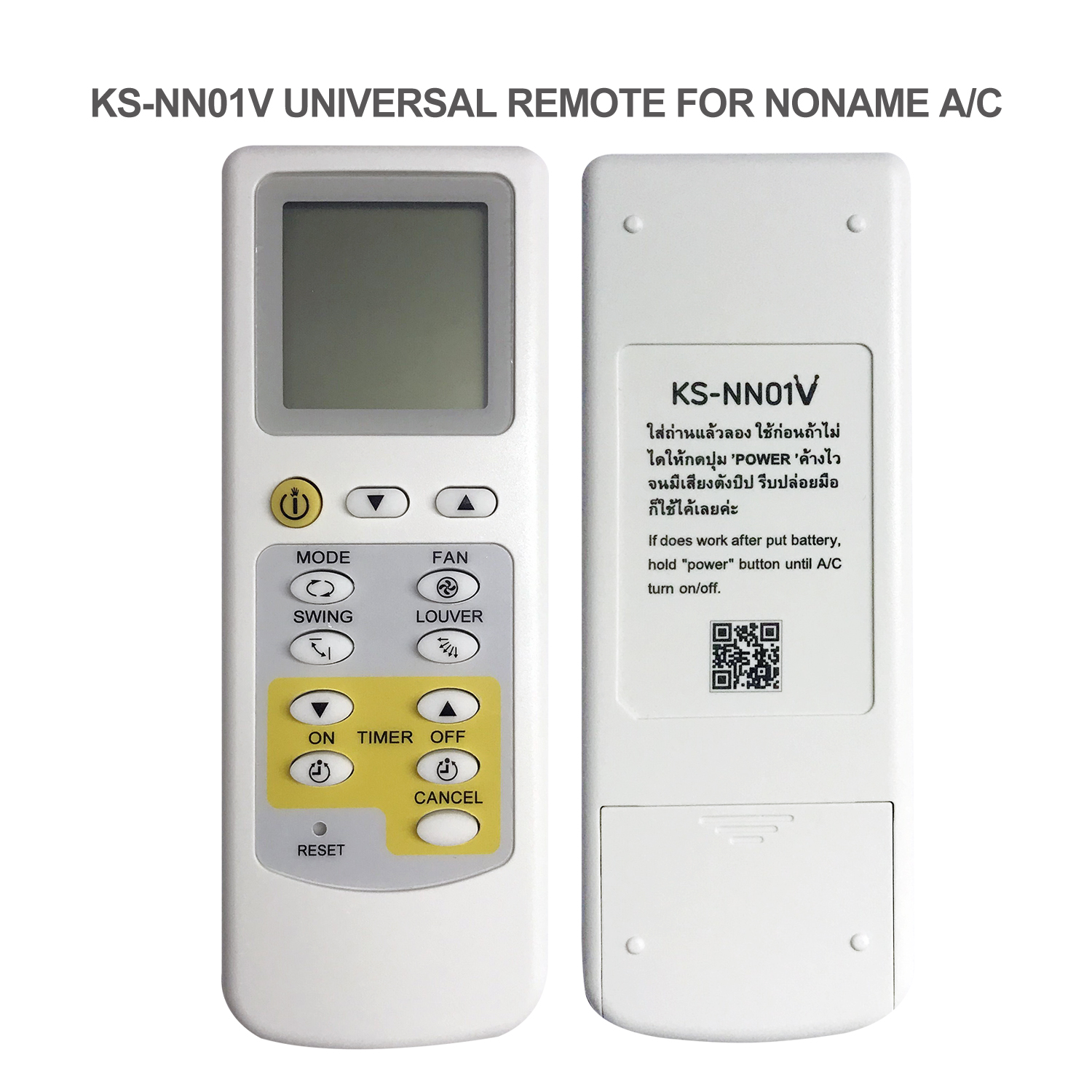 Universal Air Conditioner Replacement Remote for Local and Non-Brand KS-NN01V in Thailand Market Pic3 - SYSTO
