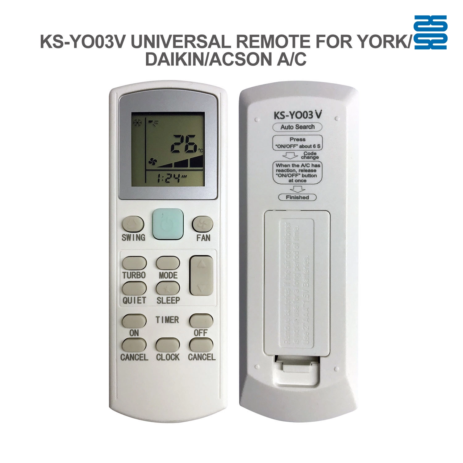 Universal Air Conditioner Replacement Remote for Acson York Daikin KS-YO03V Pic3 - SYSTO Universal Air Conditioner Replacement Remote for Acson York Daikin KS-YO03V Pic3 - SYSTO