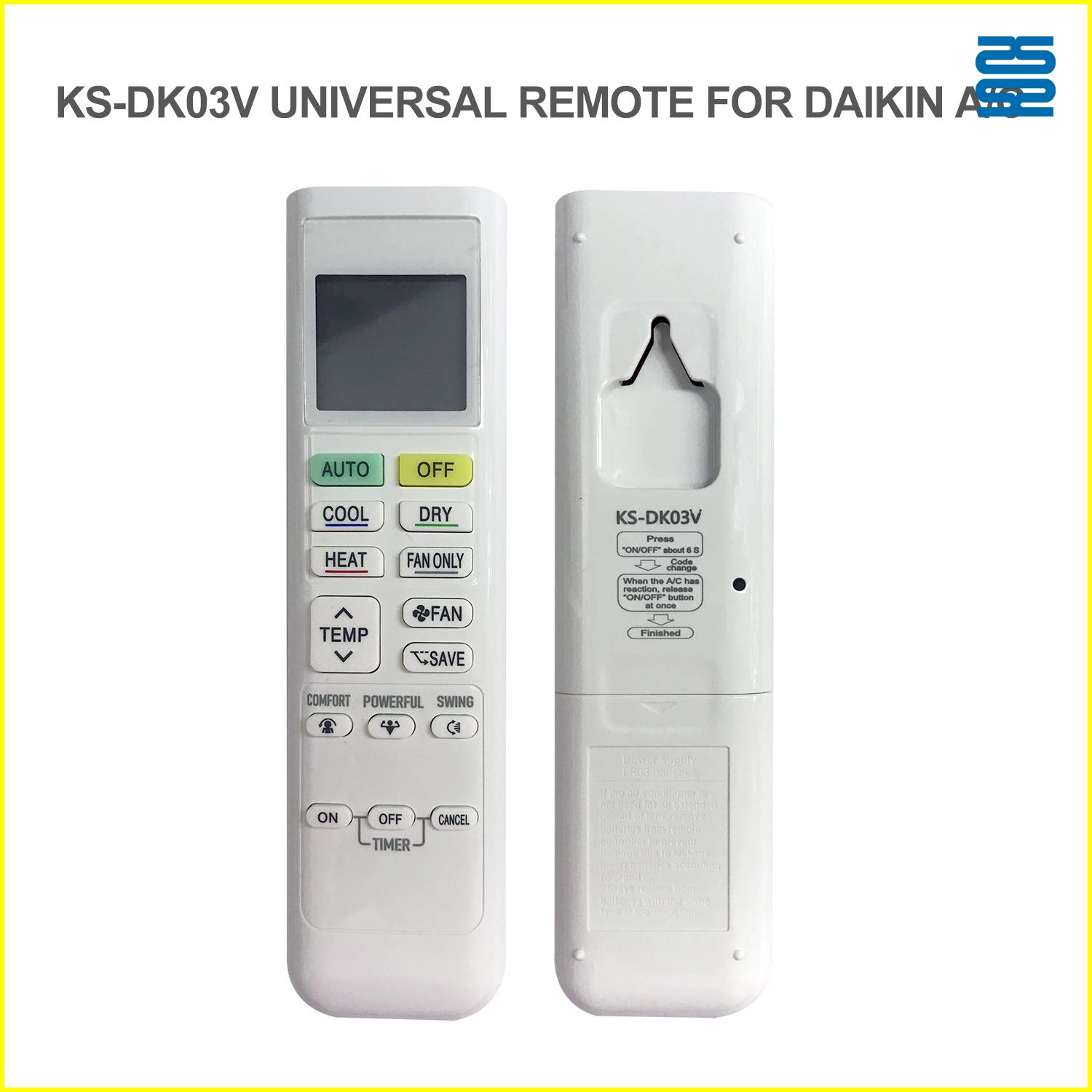 Universal Air Conditioner Replacement Remote for Daikin KS-DK03V Pic3 - SYSTO