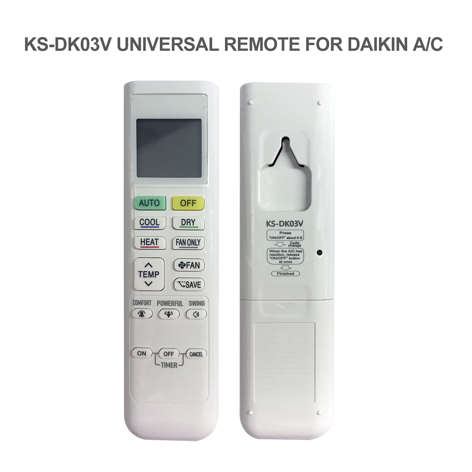 Universal Air Conditioner Replacement Remote for Daikin KS-DK03V Pic3