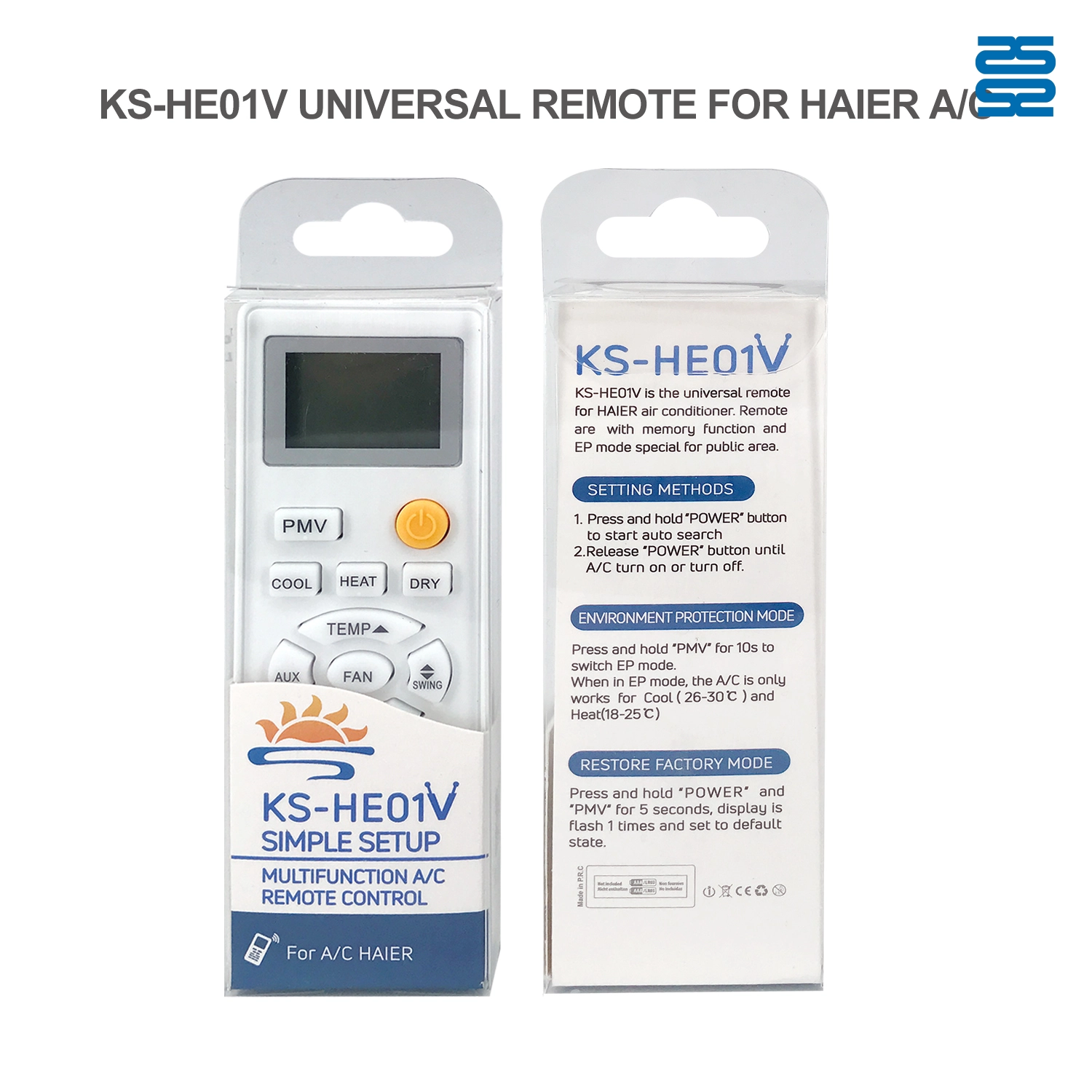Universal Air Conditioner Replacement Remote for Haier KS-HE01V Pic3 - SYSTO Universal Air Conditioner Replacement Remote for Haier KS-HE01V Pic3 - SYSTO