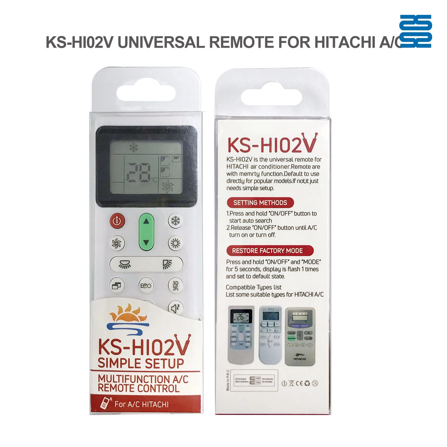 Universal Air Conditioner Replacement Remote for Hitachi KS-HI02V Pic4 - SYSTO Universal Air Conditioner Replacement Remote for Hitachi KS-HI02V Pic4 - SYSTO