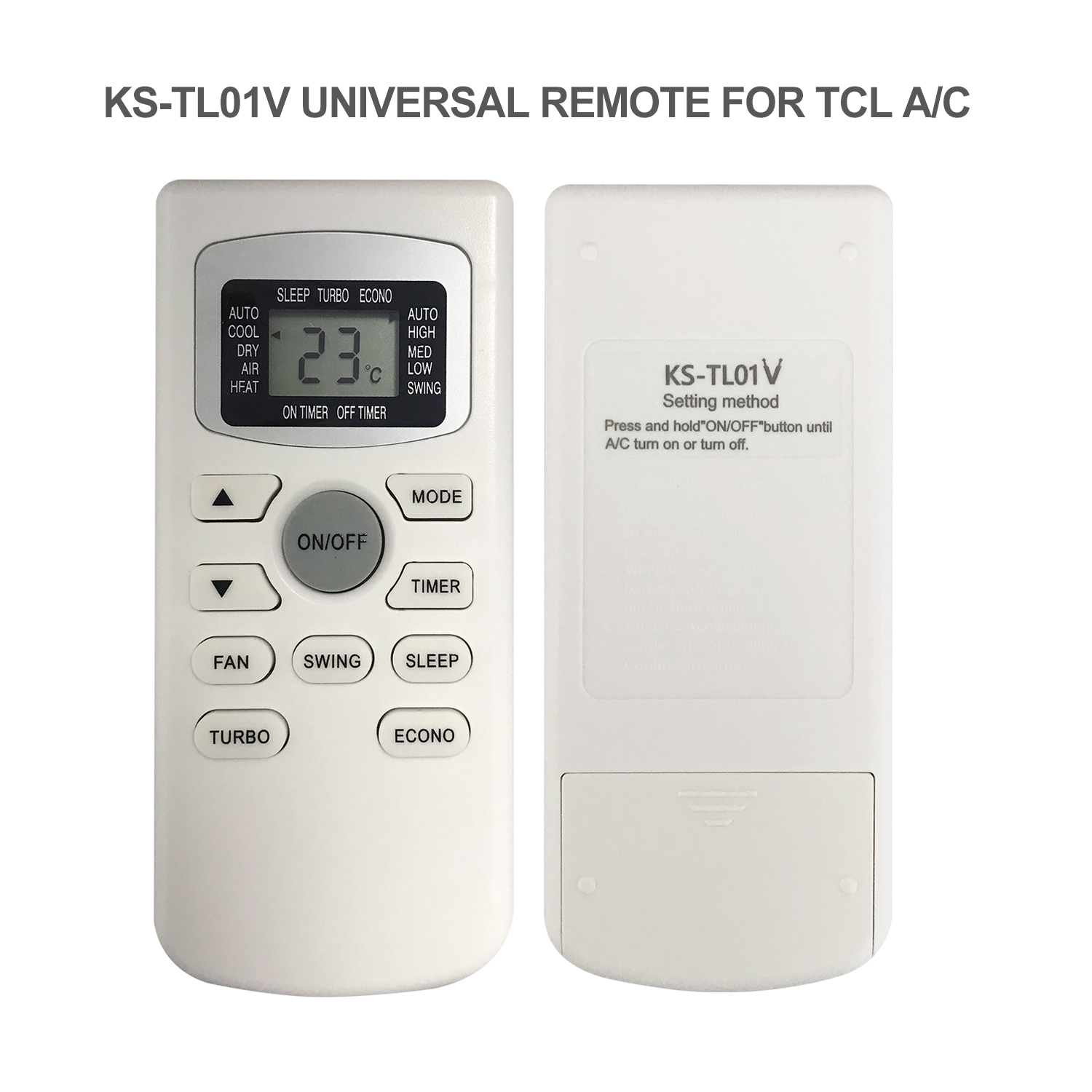 Universal Air Conditioner Replacement Remote for TCL KS-TL01V Pic3 - SYSTO