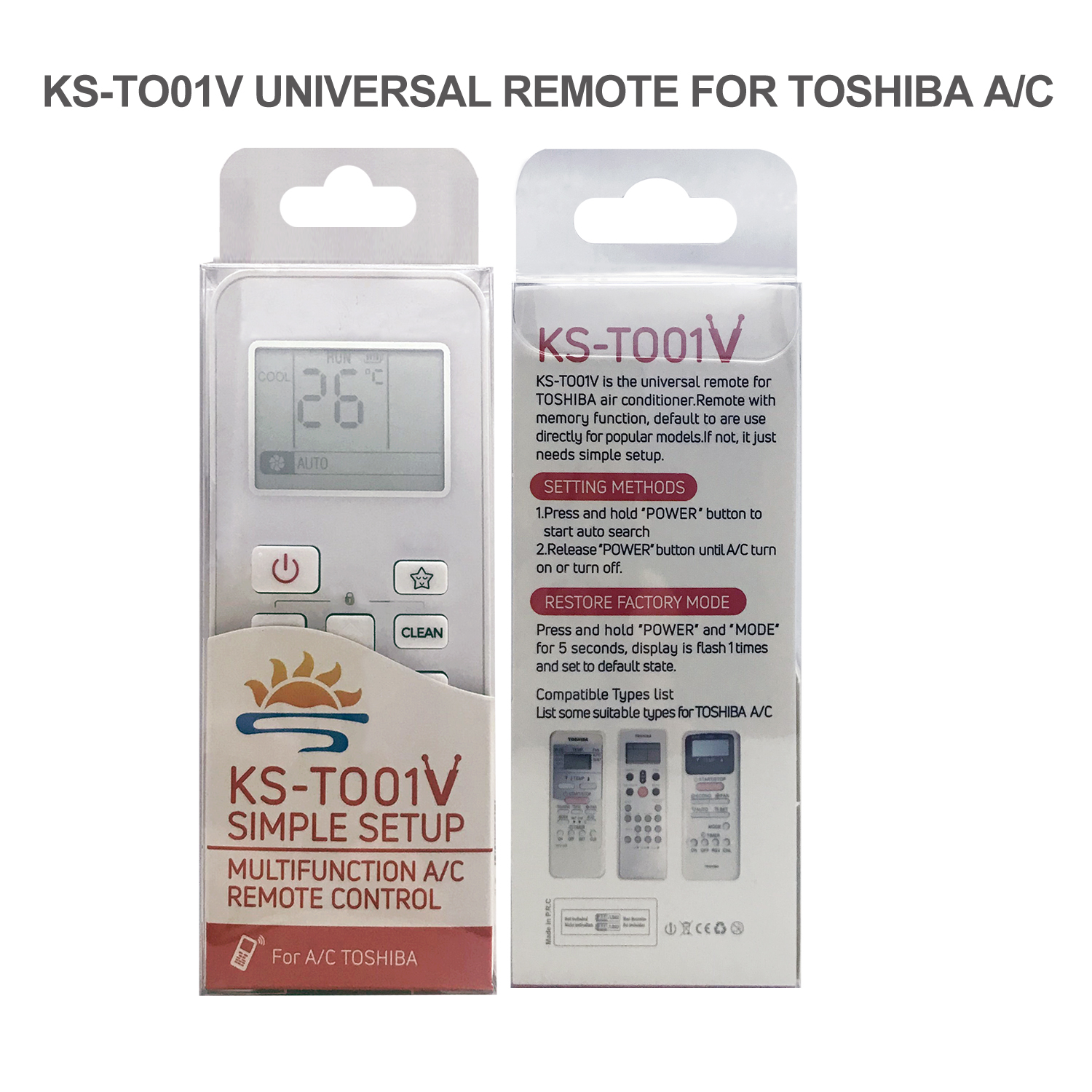 Universal Air Conditioner Replacement Remote for Toshiba KS-TO01V Pic4 - SYSTO