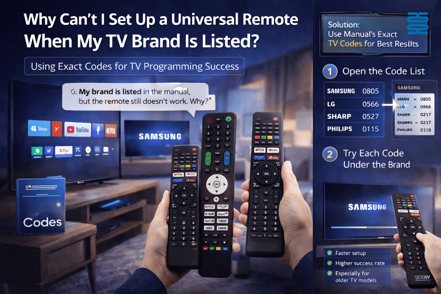 Why Universal Remote Setup Fails Even When TV Brand Is Listed Why Universal Remote Setup Fails Even When TV Brand Is Listed