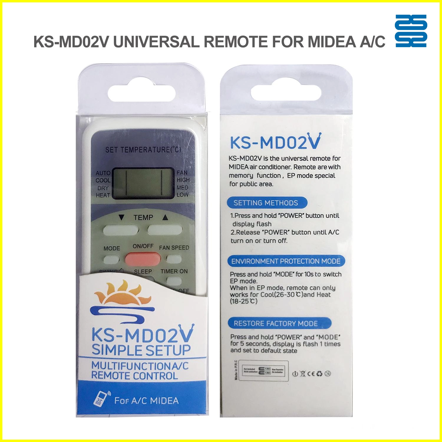 جهاز تحكم عن بعد بديل عالمي لمكيف الهواء من نوع Midea KS-MD02V Pic4 - SYSTO