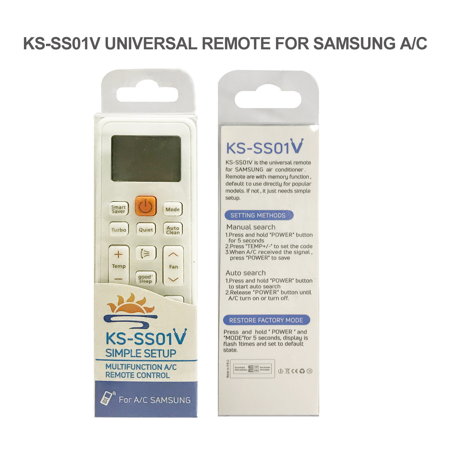 Universal Air Conditioner Replacement Remote for Samsung KS-SS01V Pic4 - SYSTO