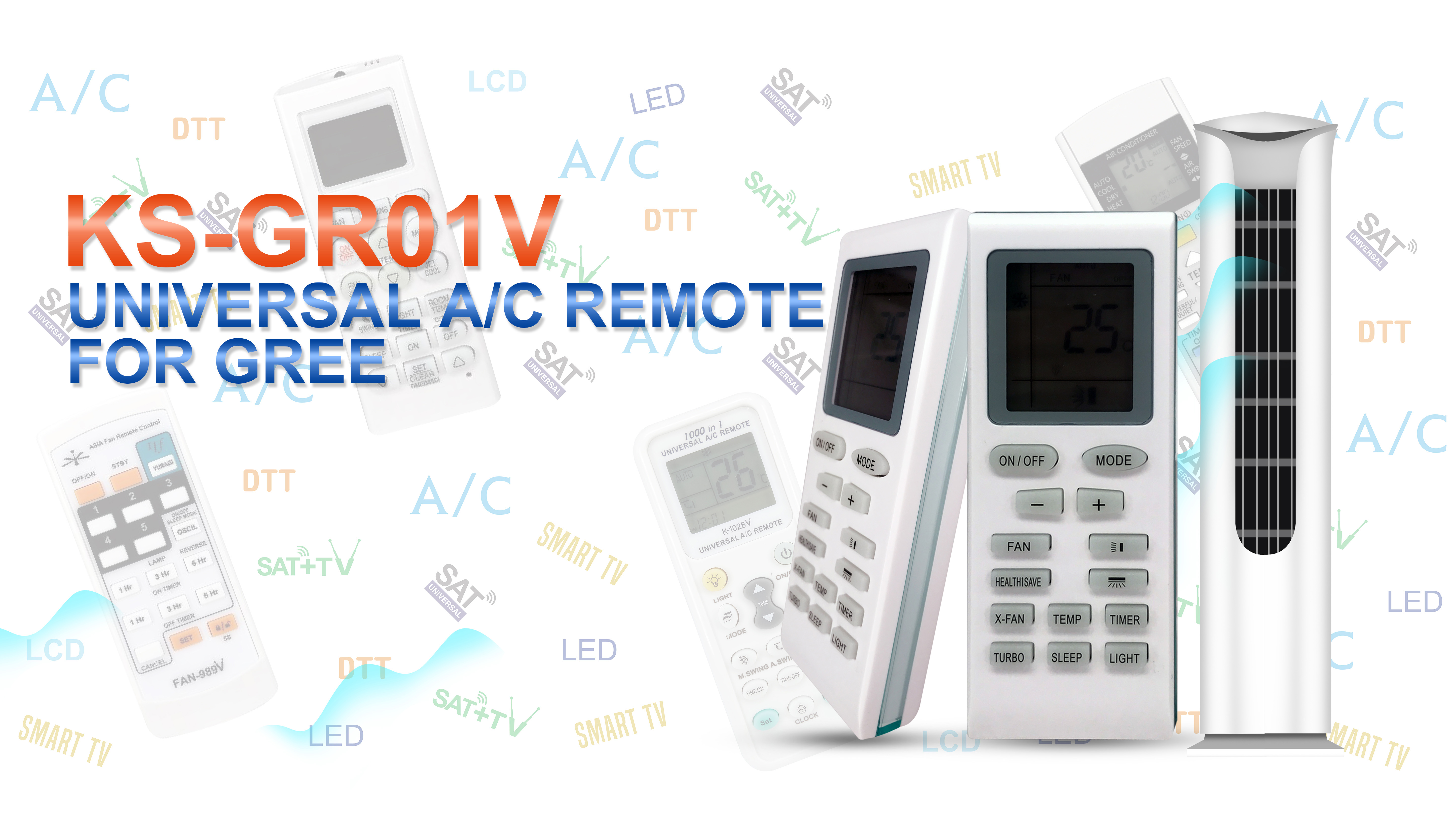 Video Cover of Universal Air Conditioner Replacement Remote for Gree KS-GR01V - SYSTO