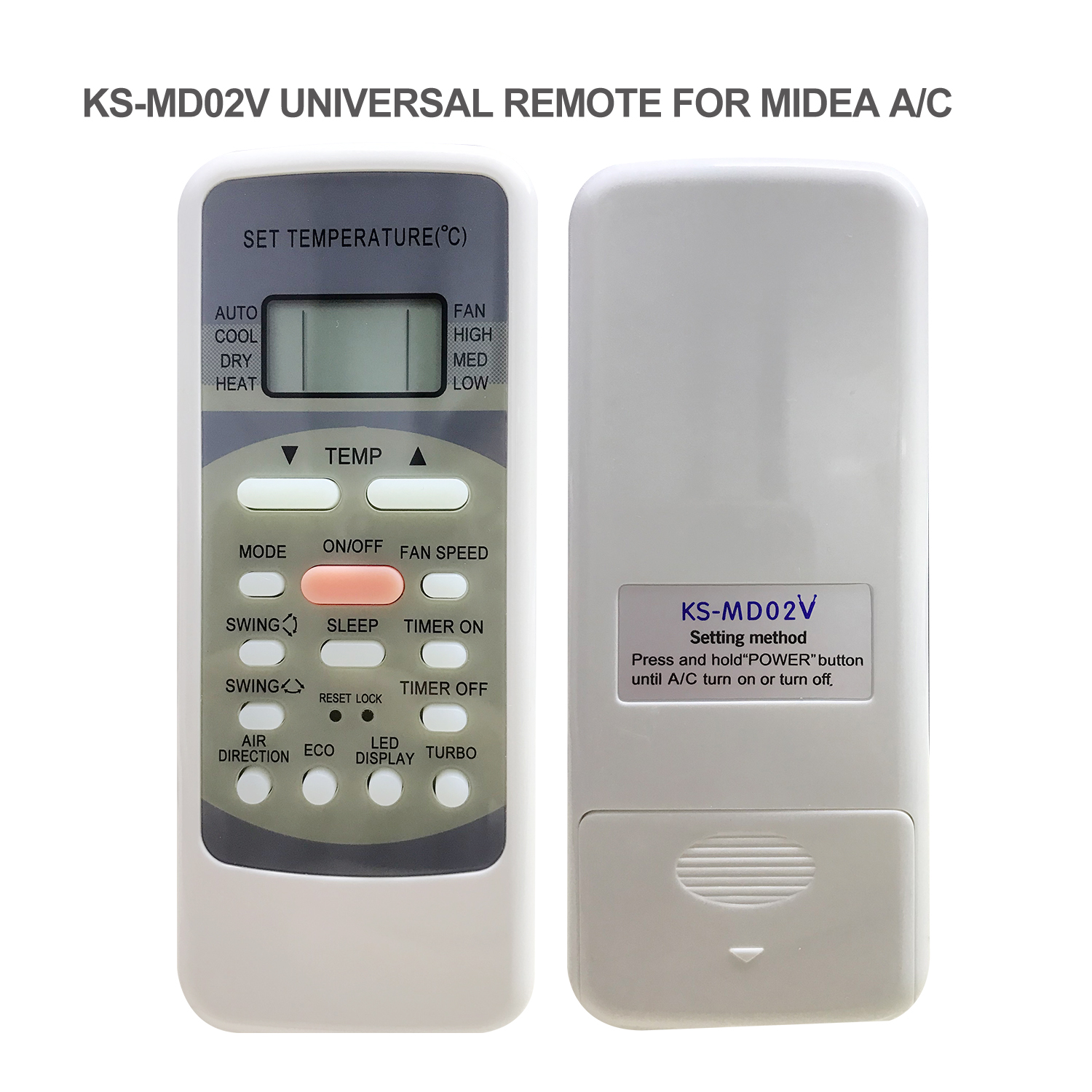Universal Air Conditioner Replacement Remote for Midea KS-MD02V Pic3