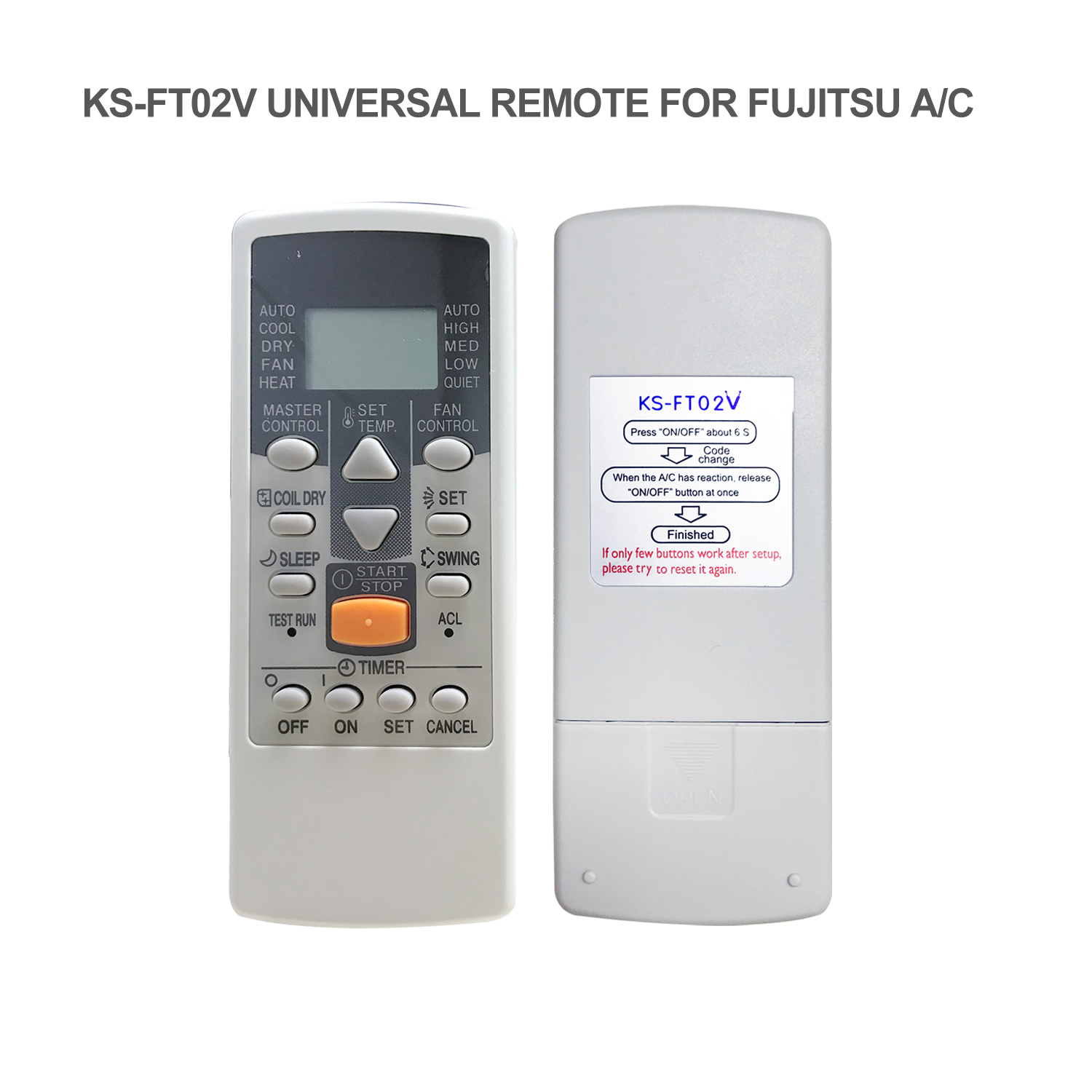Universal Air Conditioner Replacement Remote for Fujitsu KS-FT02V Pic3 - SYSTO