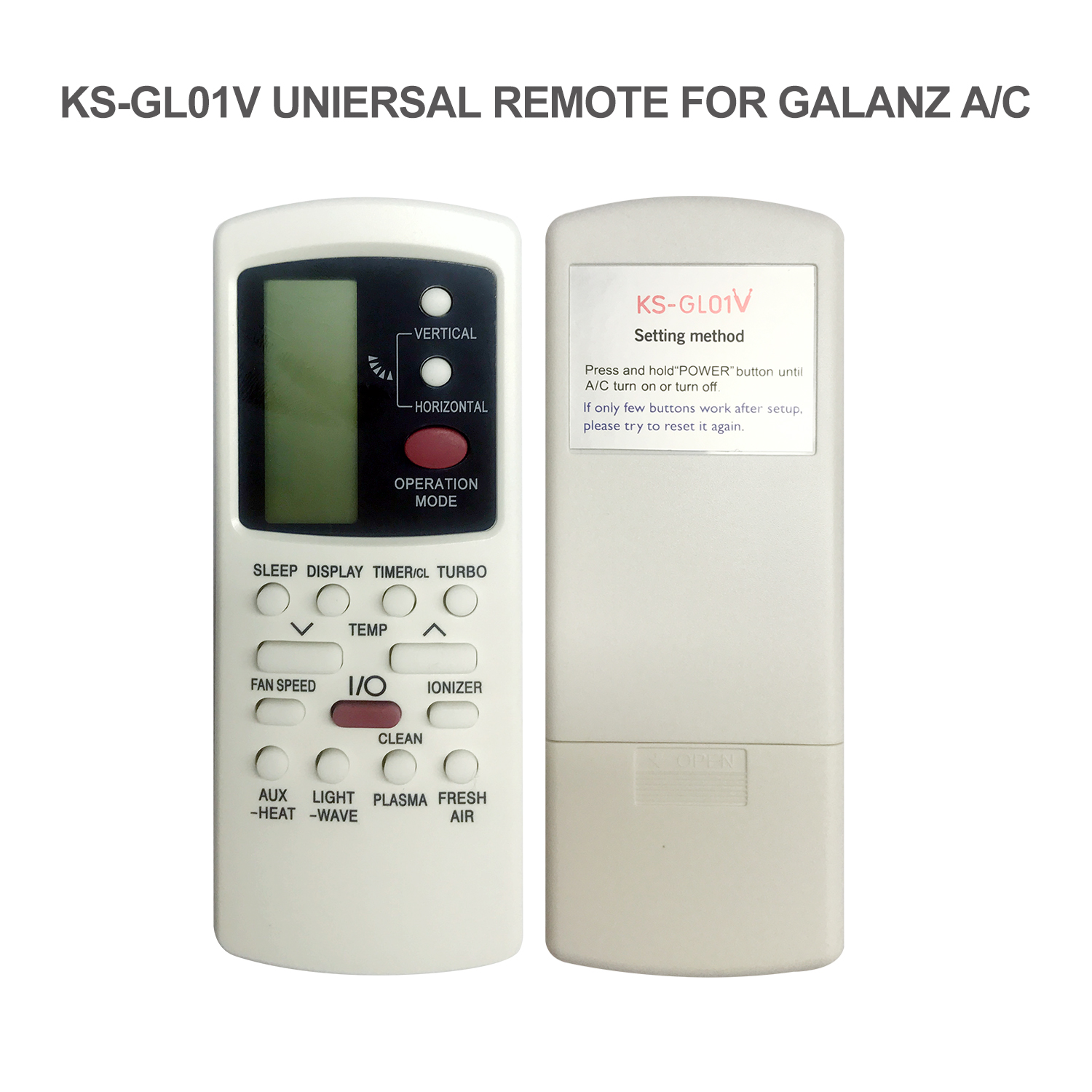 Universal Air Conditioner Replacement Remote for Galanz KS-GL01V Pic4 - SYSTO