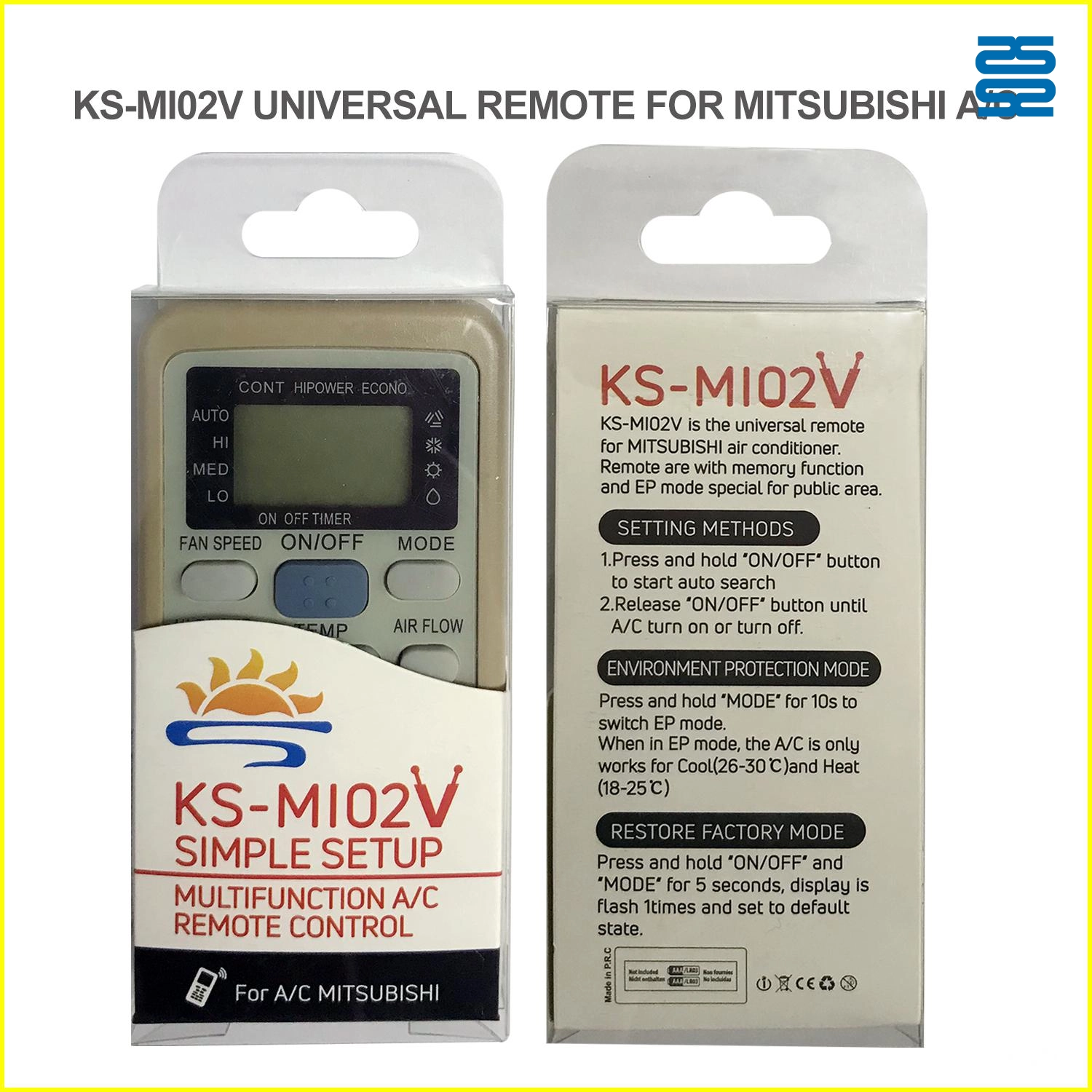 جهاز تحكم عن بعد بديل عالمي لمكيف الهواء من ميتسوبيشي KS-MI02V Pic4 - SYSTO