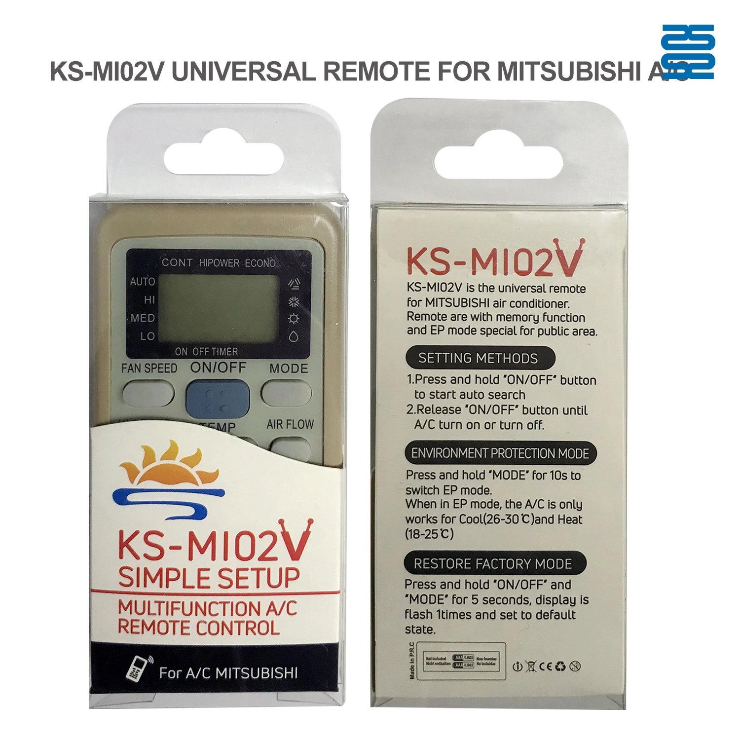 Universal Air Conditioner Replacement Remote for Mitisubishi KS-MI02V Pic4 - SYSTO Universal Air Conditioner Replacement Remote for Mitisubishi KS-MI02V Pic4 - SYSTO