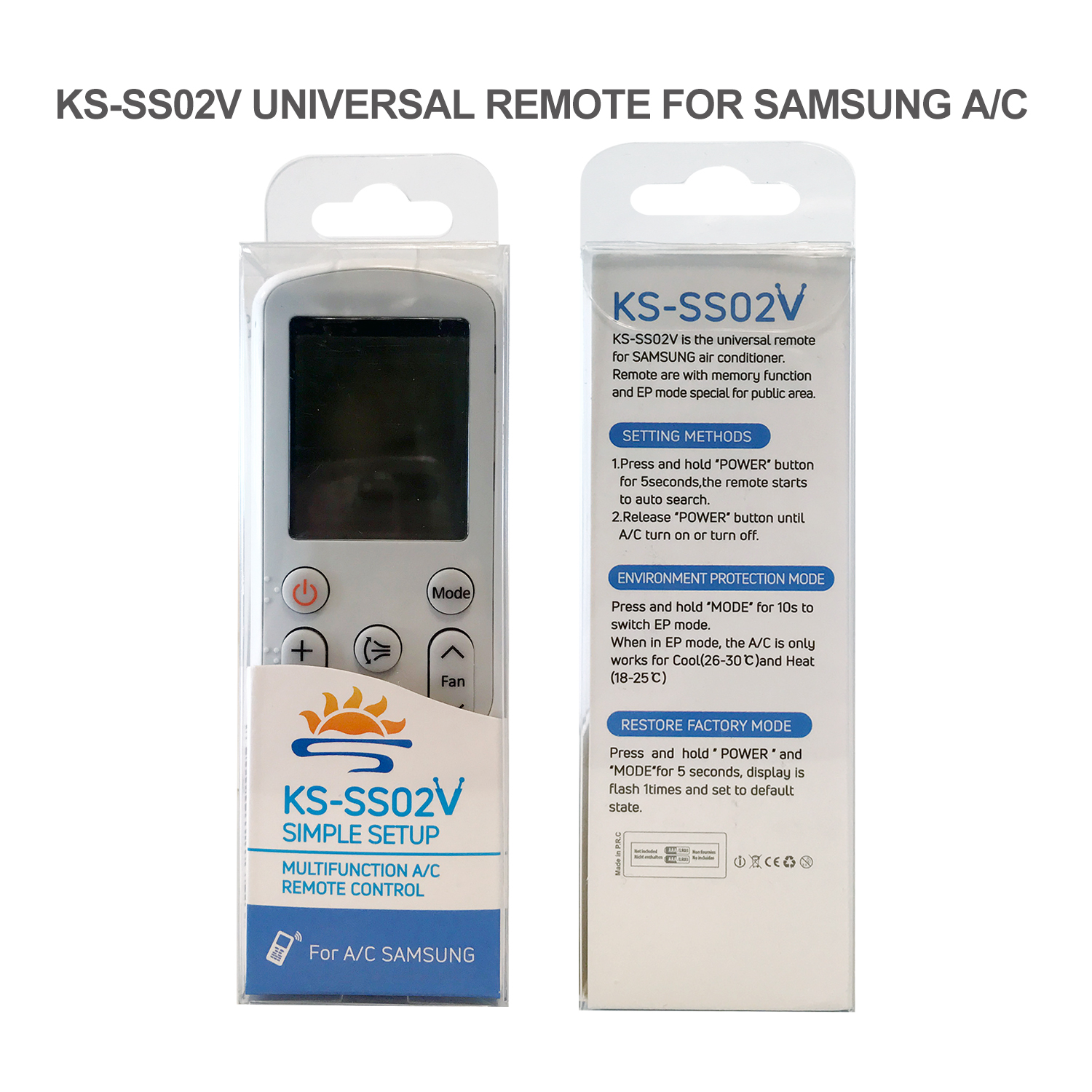 Universal Air Conditioner Replacement Remote for Samsung KS-SS02V Pic4 - SYSTO