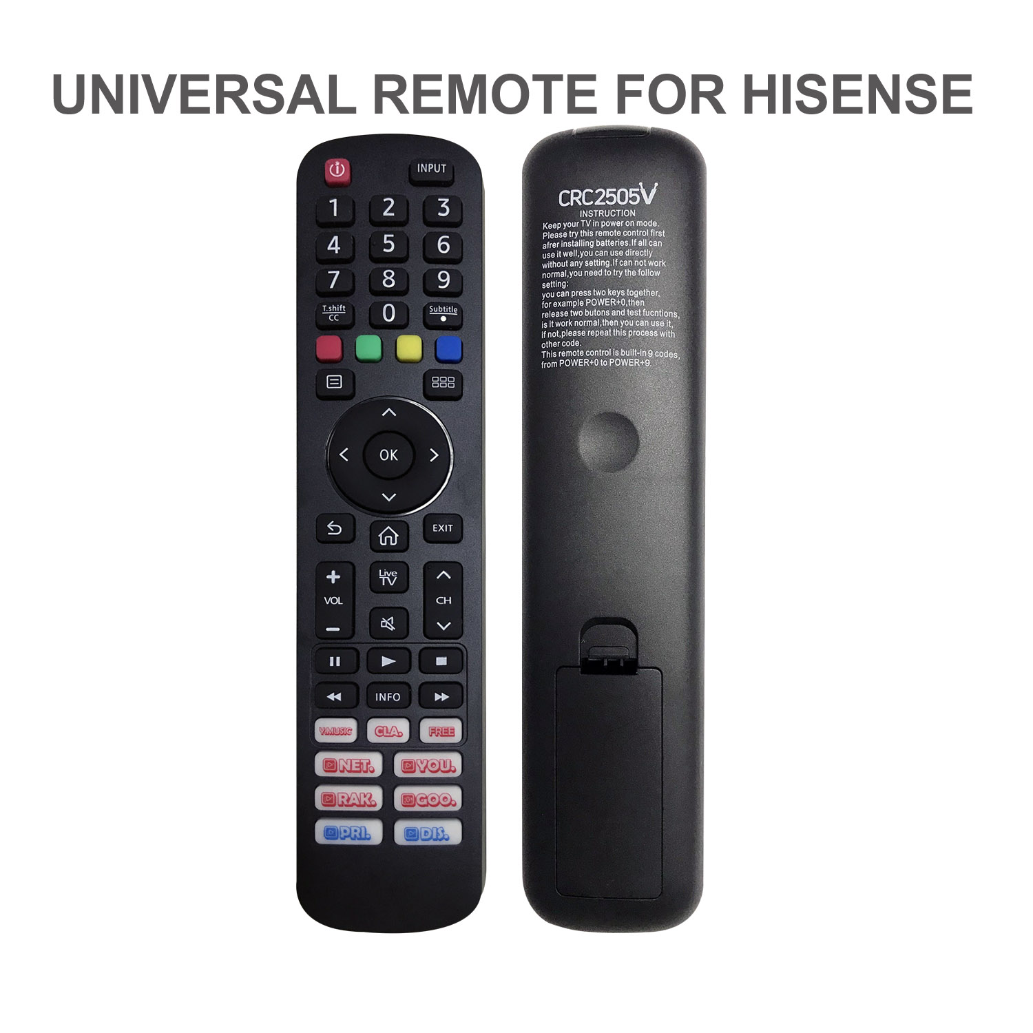Hisense Universal TV Infrared Remote Control CRC2505V Pic3 - SYSTO