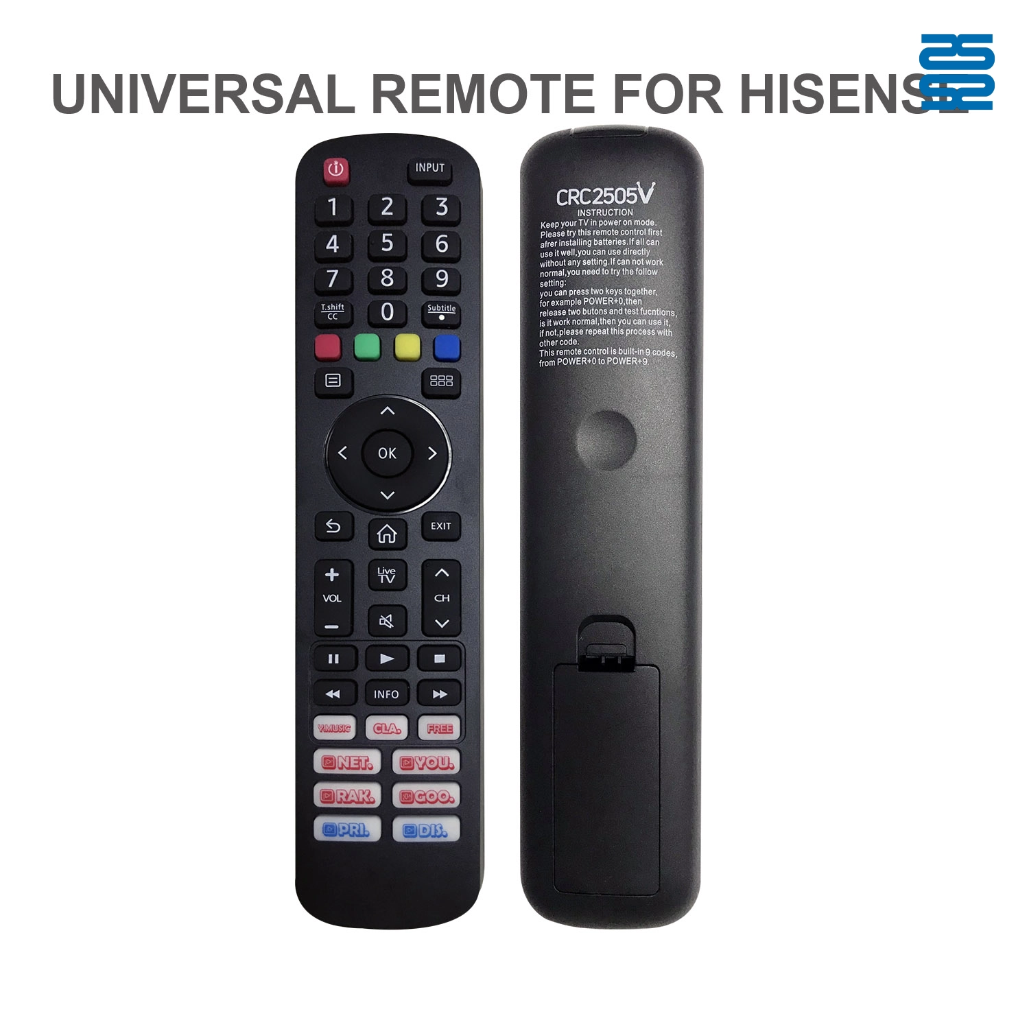 Hisense Universal TV Infrared Remote Control CRC2505V Pic3 - SYSTO Hisense Universal TV Infrared Remote Control CRC2505V Pic3 - SYSTO