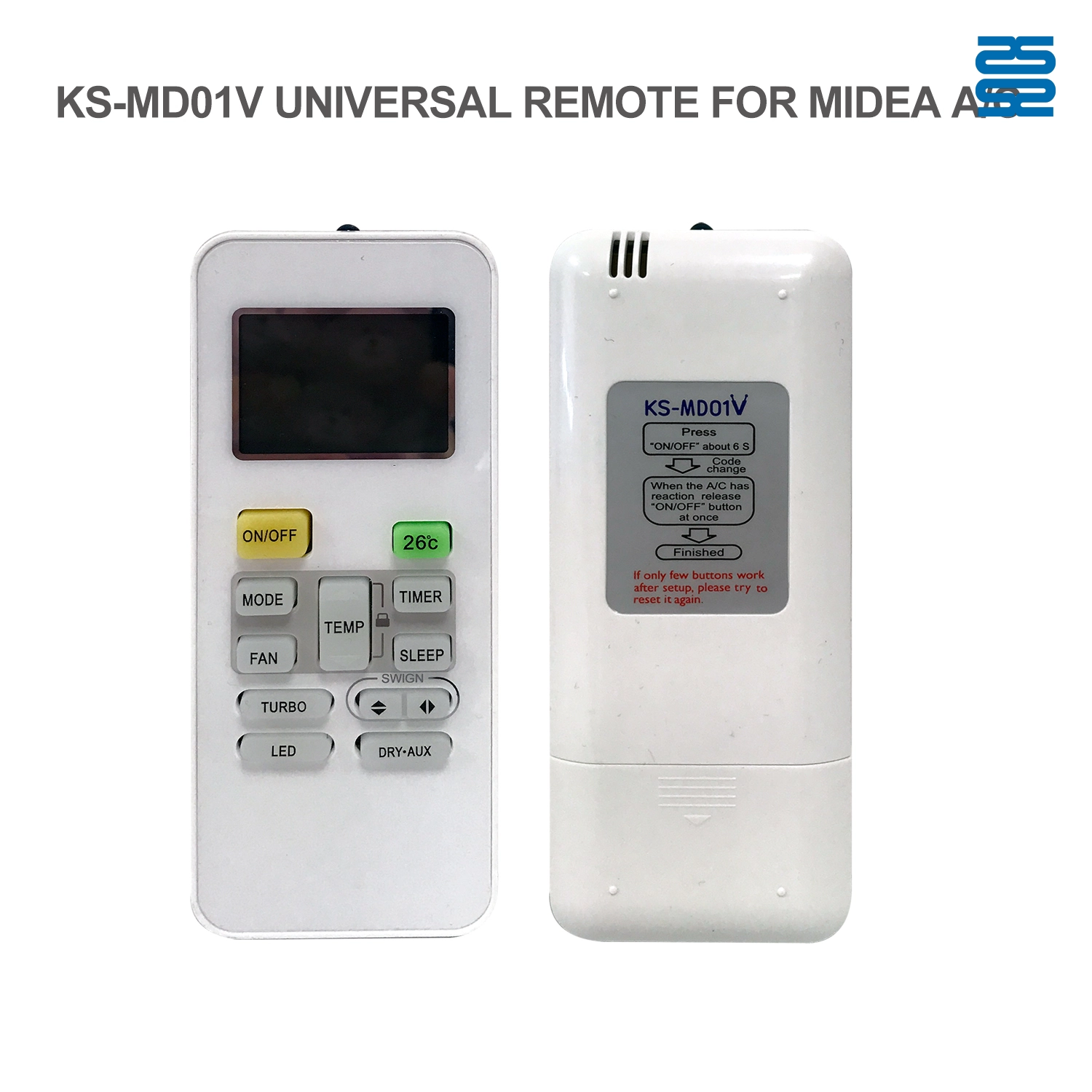 Control remoto universal de repuesto para aire acondicionado Midea KS-MD01V Pic3 - SYSTO Control remoto universal de repuesto para aire acondicionado Midea KS-MD01V Pic3 - SYSTO