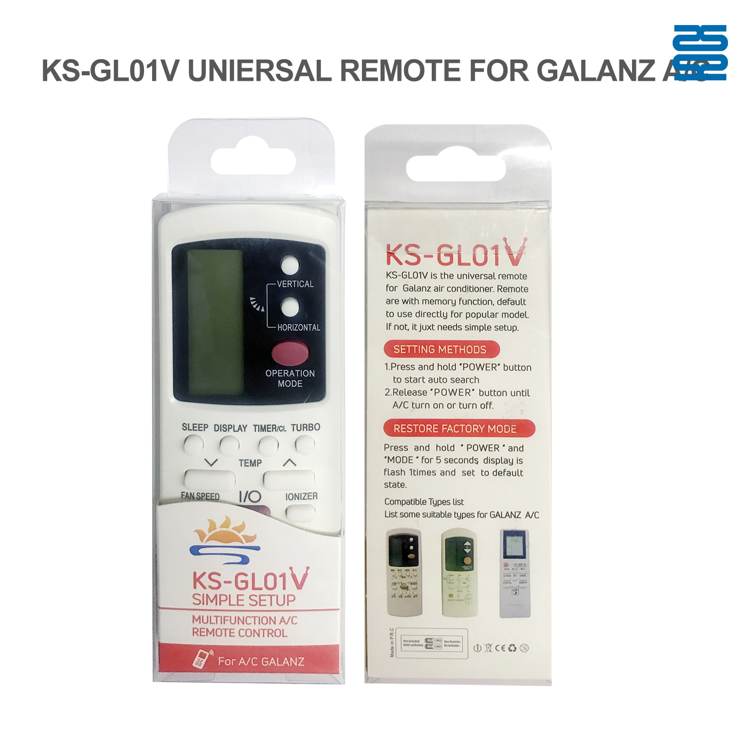 Universal Air Conditioner Replacement Remote for Galanz KS-GL01V Pic3 - SYSTO Universal Air Conditioner Replacement Remote for Galanz KS-GL01V Pic3 - SYSTO