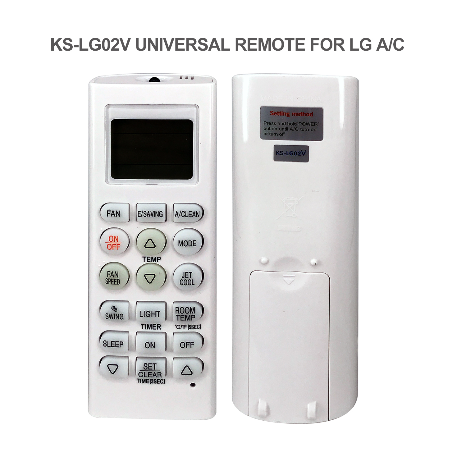 Universal Air Conditioner Replacement Remote for LG KS-LG02V Pic3 - SYSTO