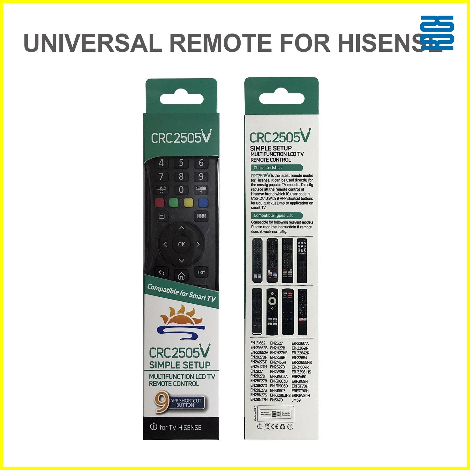 Hisense Universal TV Infrared Remote Control CRC2505V Pic4 - SYSTO