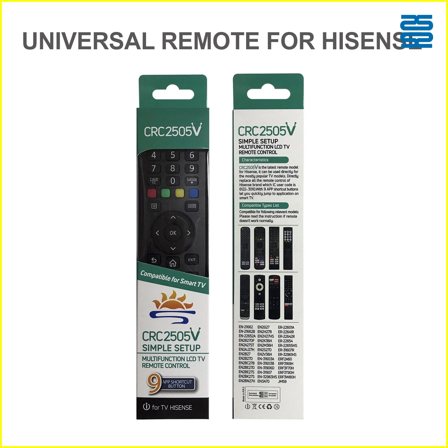 Hisense Universal TV Infrared Remote Control CRC2505V Pic4 - SYSTO