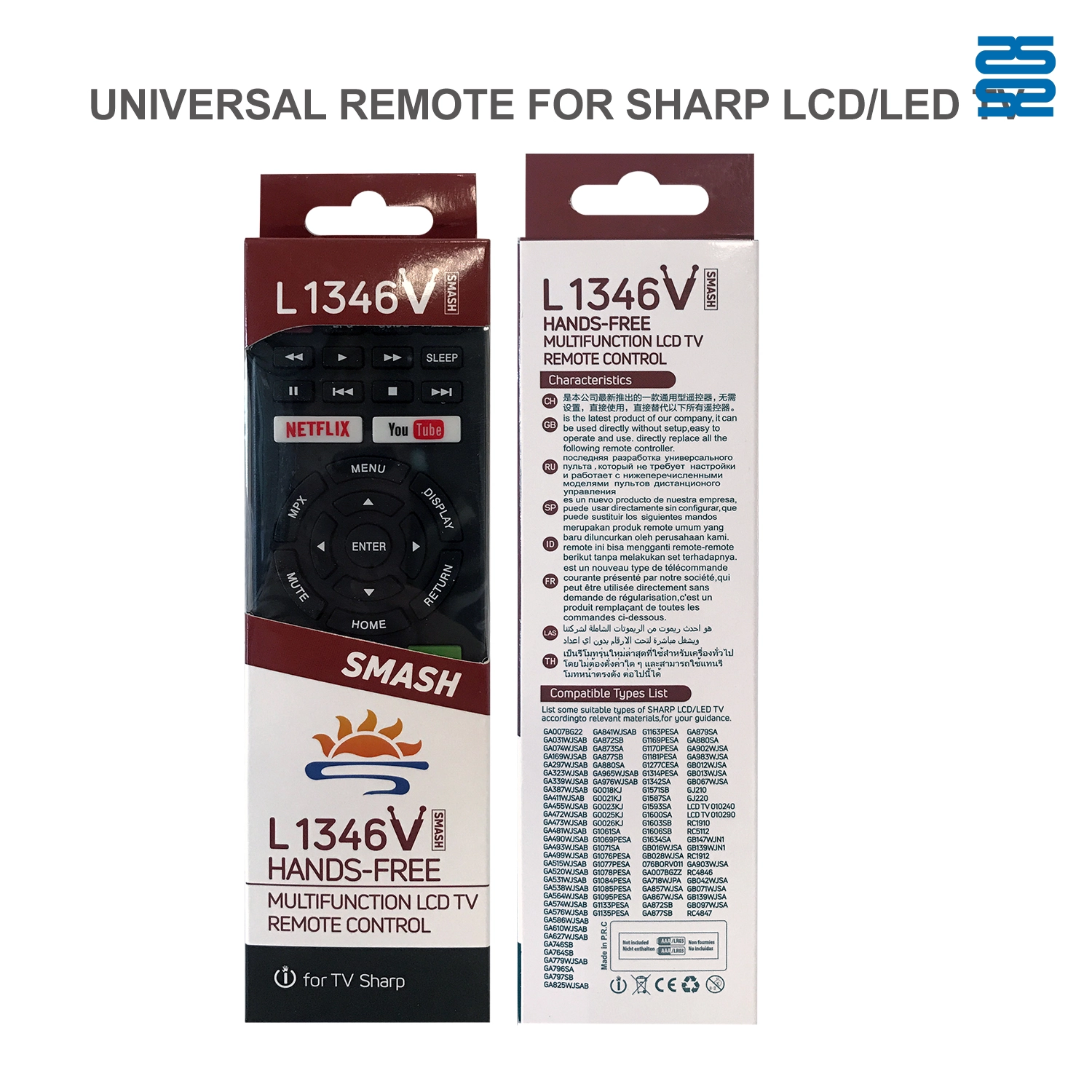 Sharp Universal TV Infrared Remote Control L1346V Pic4 - SYSTO Sharp Universal TV Infrared Remote Control L1346V Pic4 - SYSTO