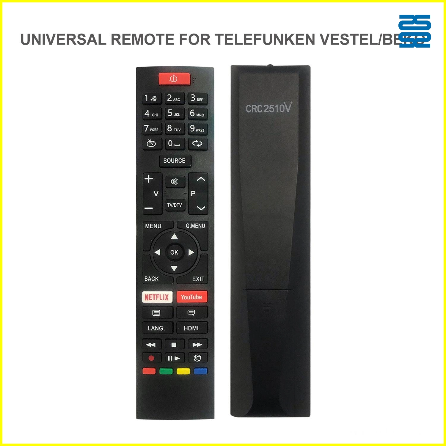 Telefunken Vestel Beko Universal TV Infrared Remote Control CRC2510V Pic3 - SYSTO