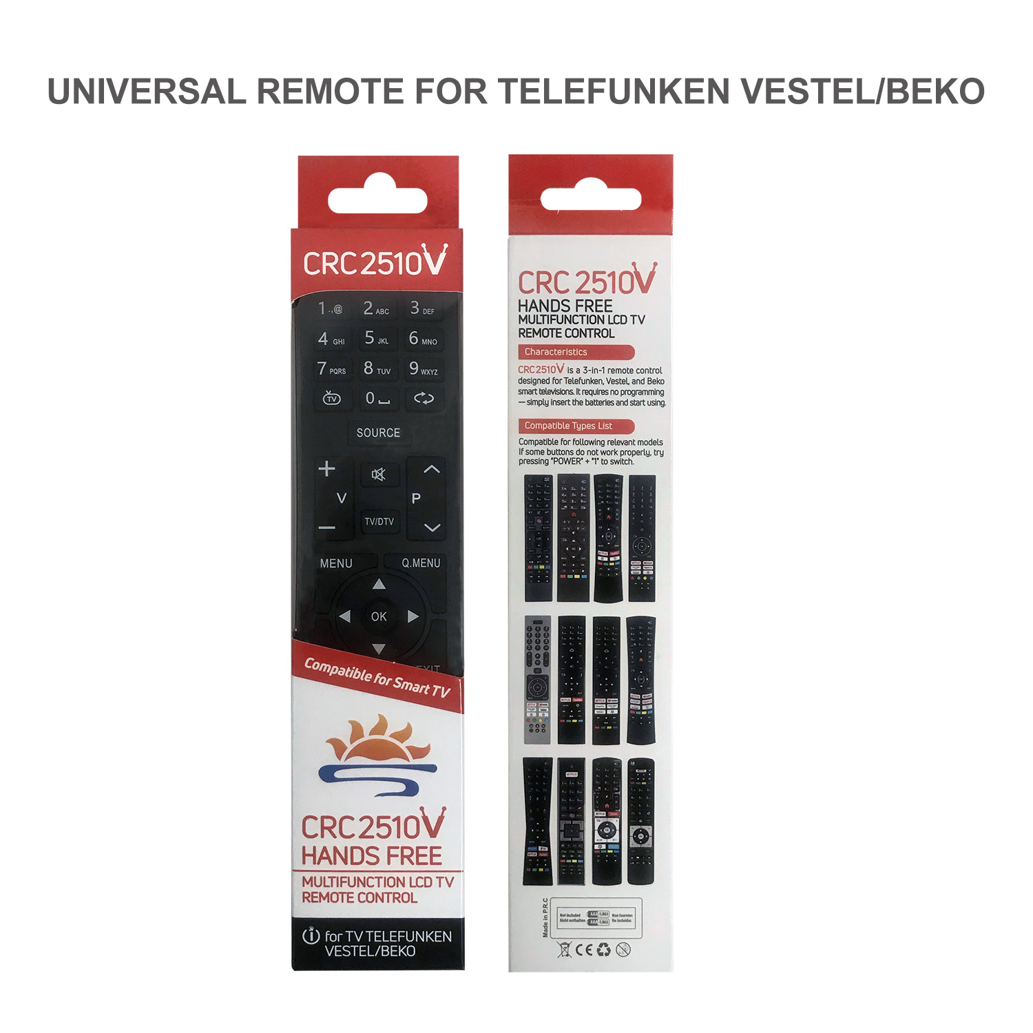 Telefunken Vestel Beko Universal TV Infrared Remote Control CRC2510V Pic4 - SYSTO