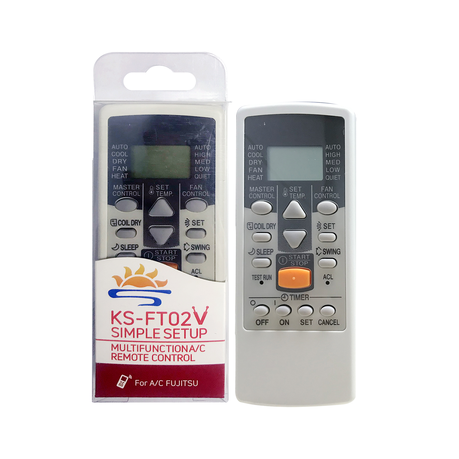 Universal Air Conditioner Replacement Remote for Fujitsu KS-FT02V Pic2 - SYSTO