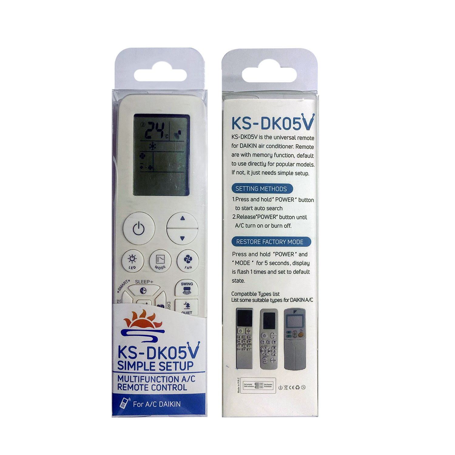 Universal Air Conditioner Replacement Remote for Daikin KS-DK05V Pic3