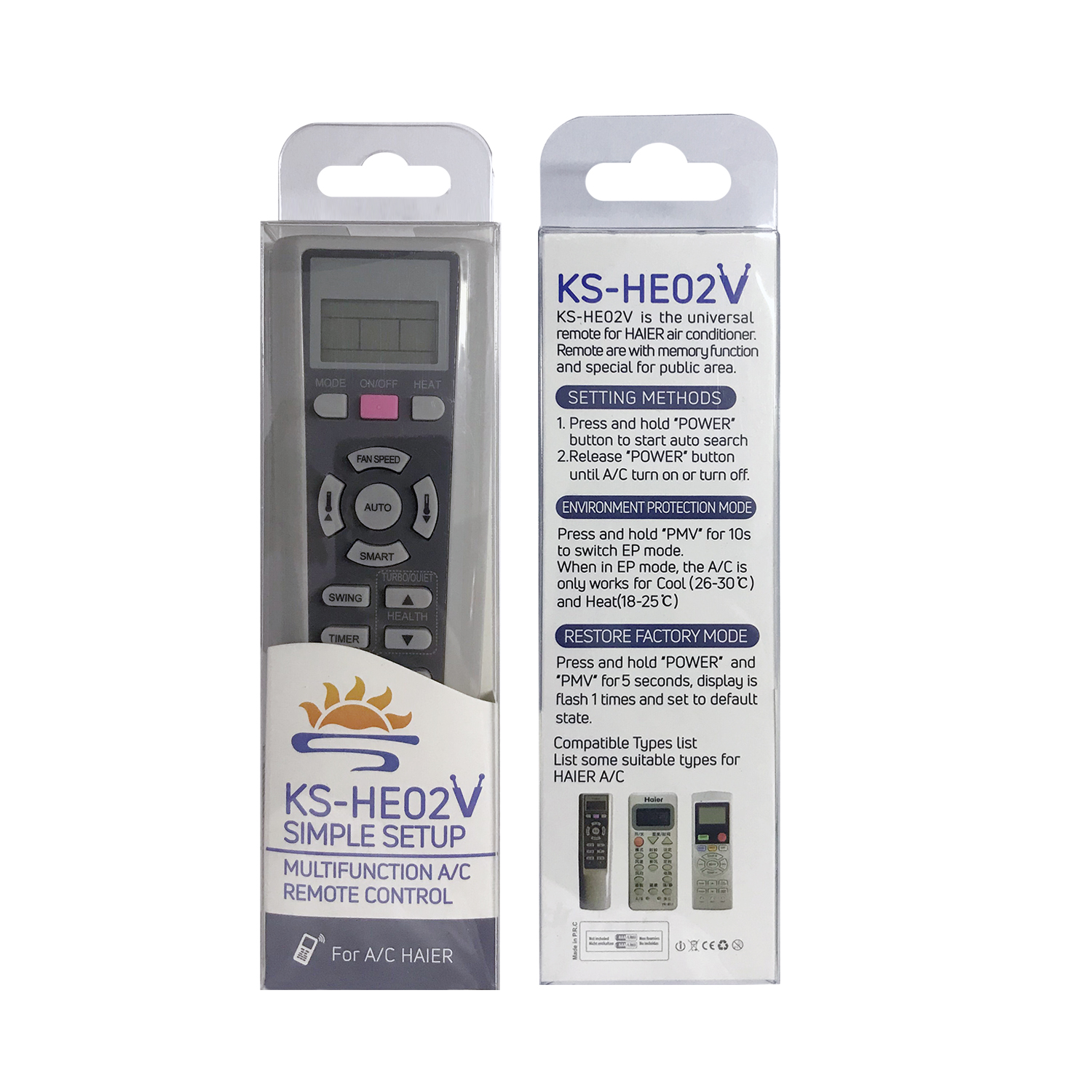 Universal Air Conditioner Replacement Remote for Haier KS-HE02V Pic4 - SYSTO