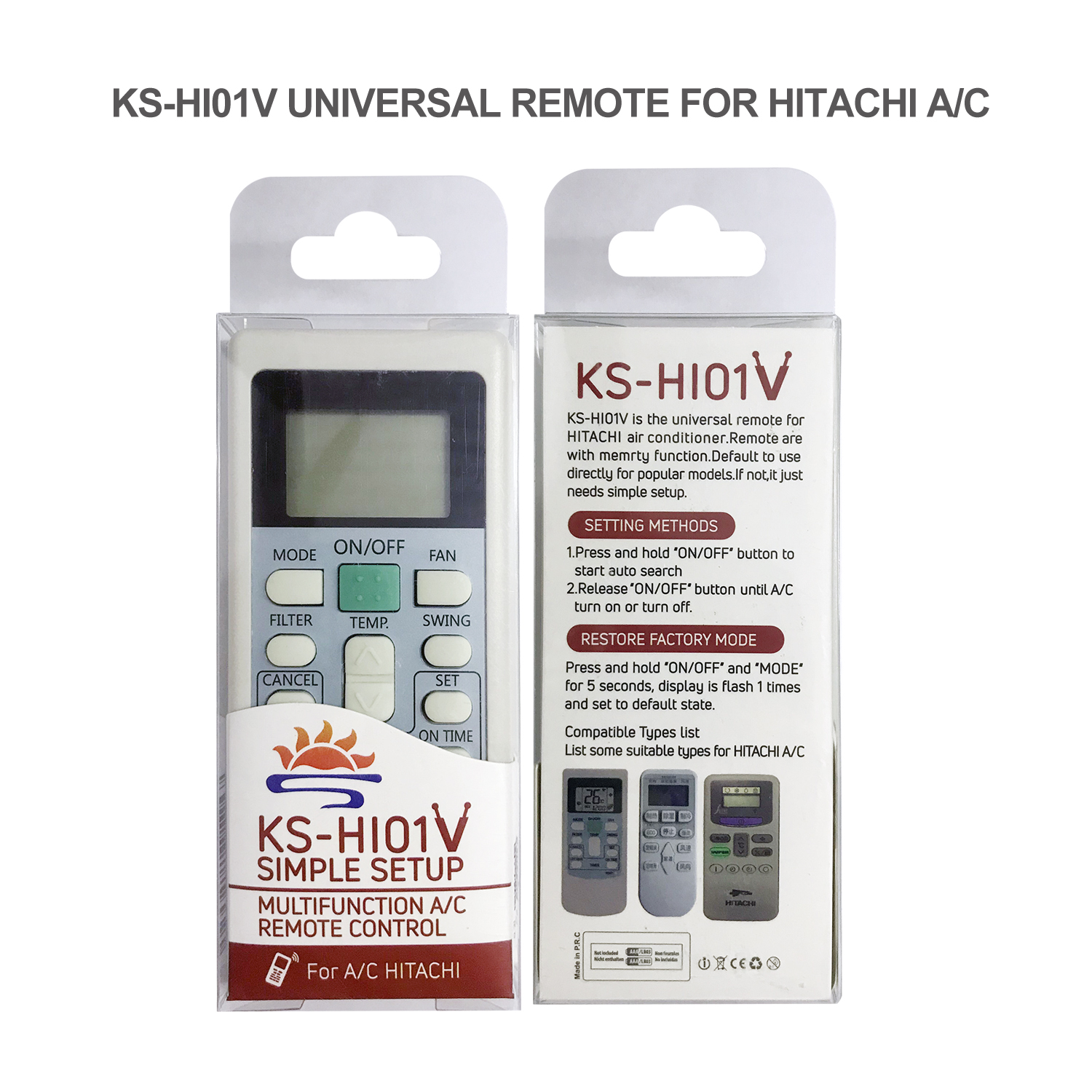 Universal Air Conditioner Replacement Remote for Hitachi KS-HI01V Pic4 - SYSTO