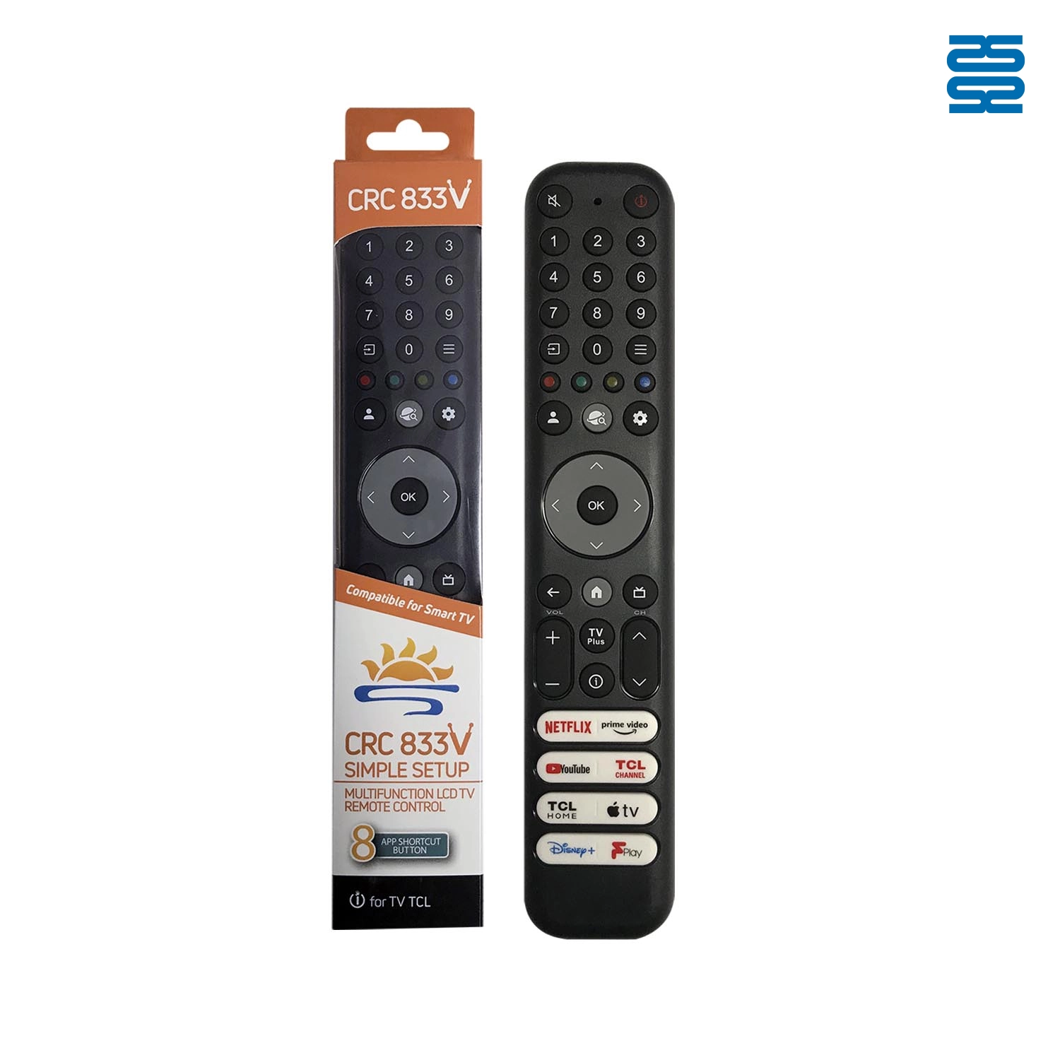 Kidhibiti cha Mbali cha Infrared cha TCL Universal TV CRC833V Pic2 - SYSTO Kidhibiti cha Mbali cha Infrared cha TCL Universal TV CRC833V Pic2 - SYSTO