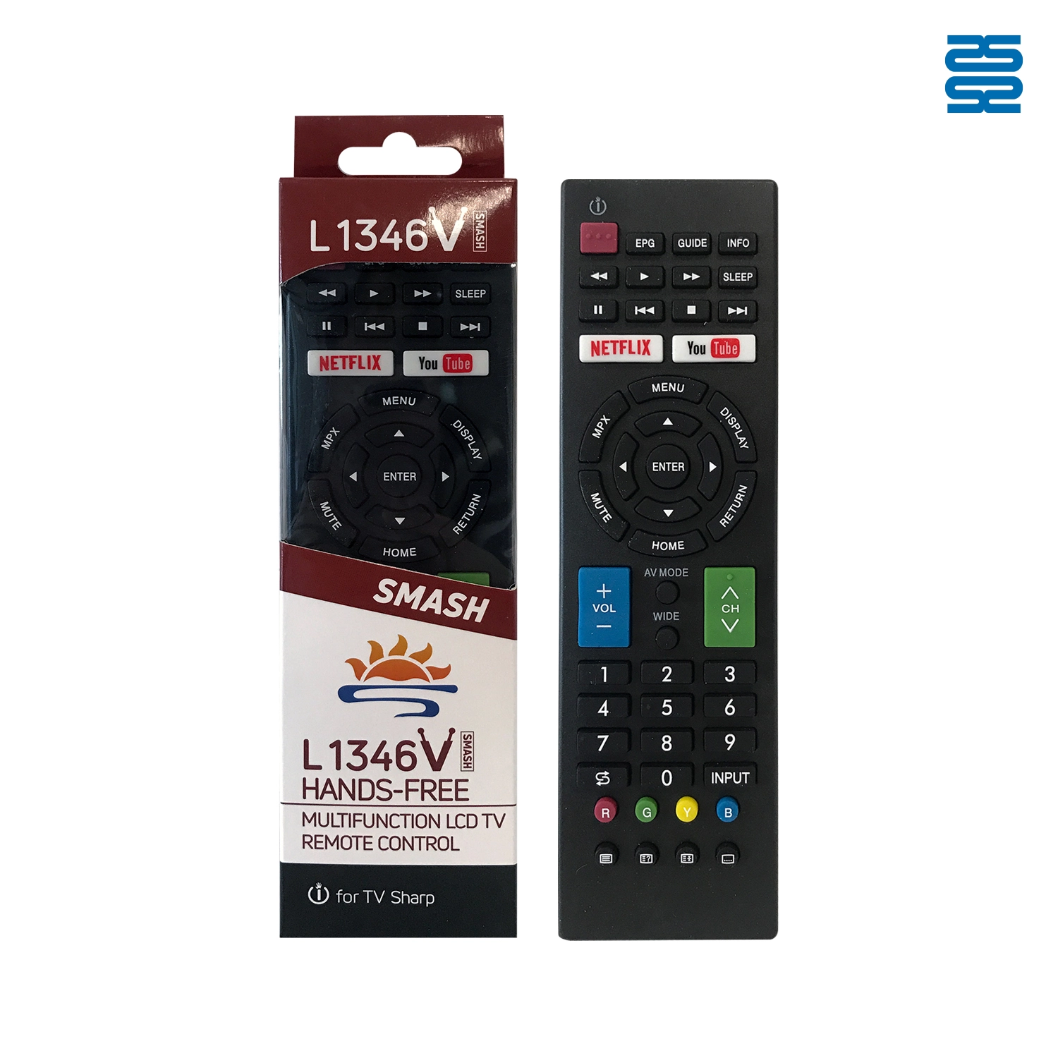 Sharp Universal TV Infrared Remote Control L1346V Pic2 - SYSTO Sharp Universal TV Infrared Remote Control L1346V Pic2 - SYSTO