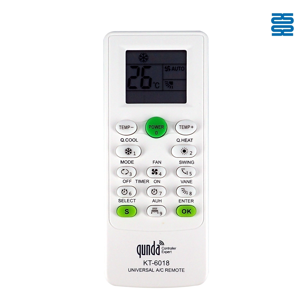 Nambari 6000 katika 1 KT-6018 Qunda Universal Air Conditioner Replacement Remote kwa Ndani na Isiyo ya Chapa - SYSTO Nambari 6000 katika 1 KT-6018 Qunda Universal Air Conditioner Replacement Remote kwa Ndani na Isiyo ya Chapa - SYSTO