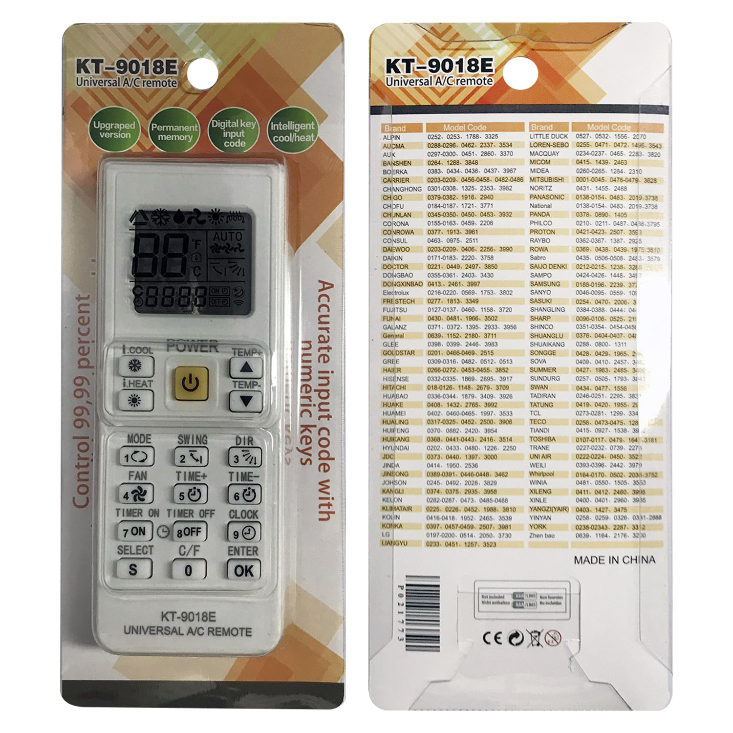 Universal Air Con Remote Control KT-9018E Pic4 - SYSTO