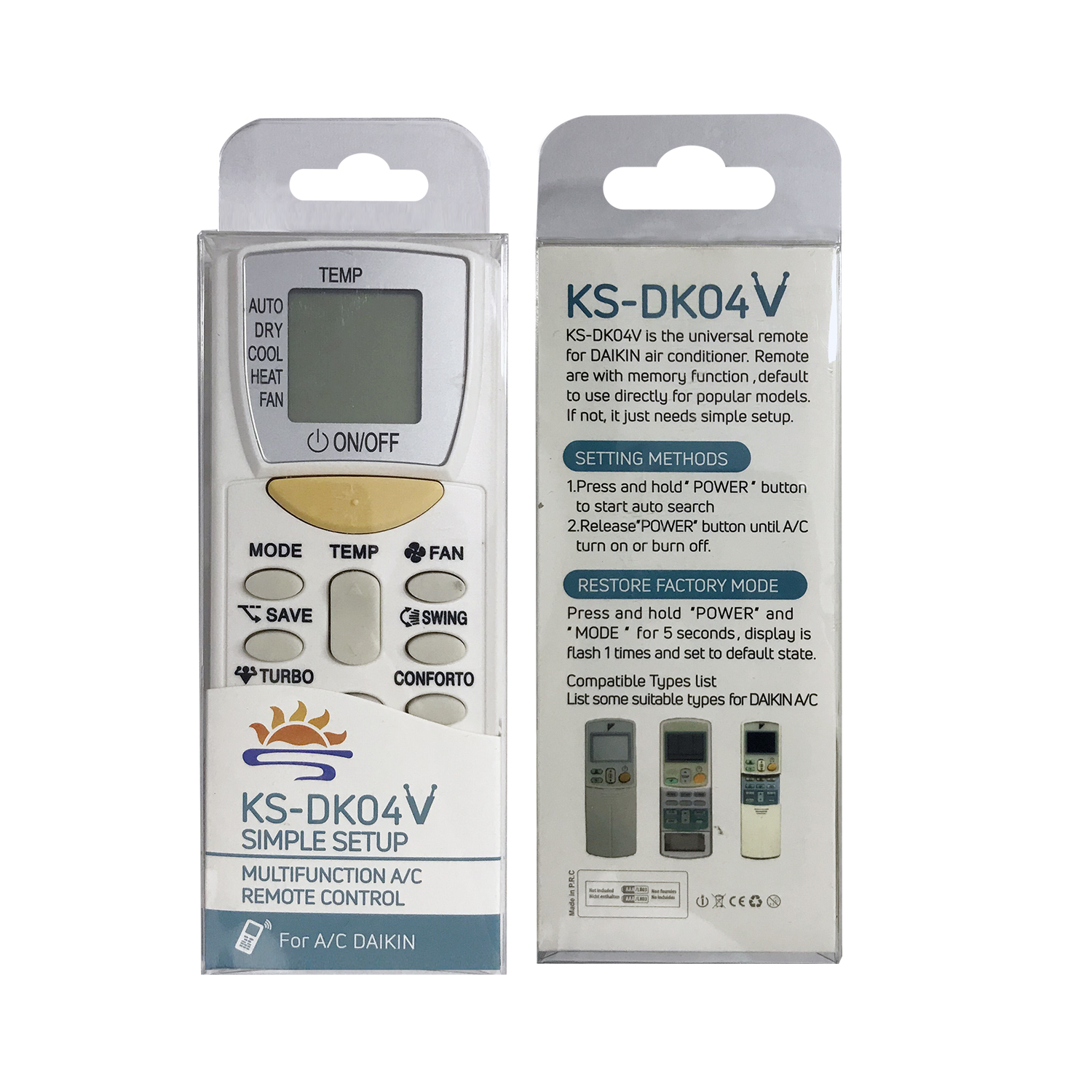 Universal Air Conditioner Replacement Remote for Daikin KS-DK04V Pic3