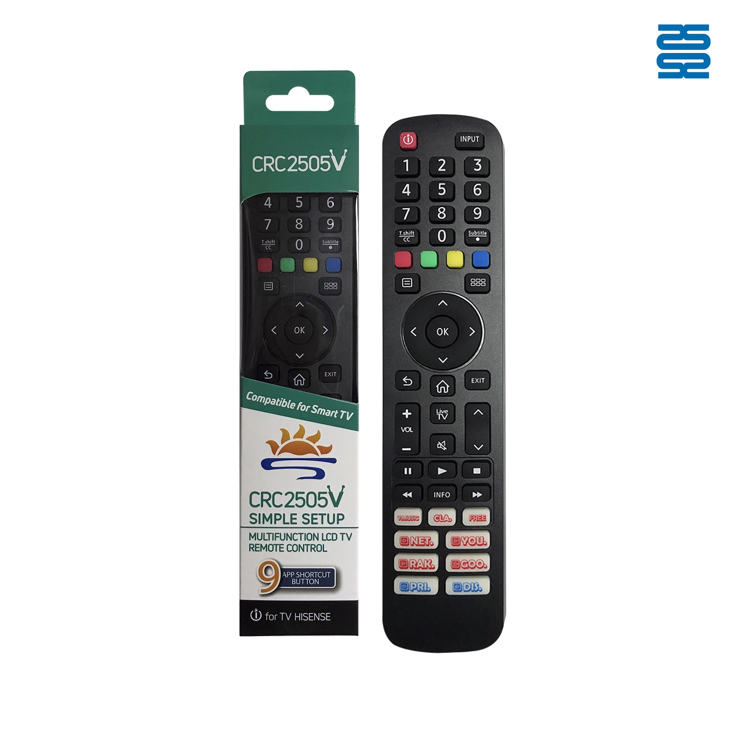 Hisense Universal TV Infrared Remote Control CRC2505V Pic2 - SYSTO Hisense Universal TV Infrared Remote Control CRC2505V Pic2 - SYSTO