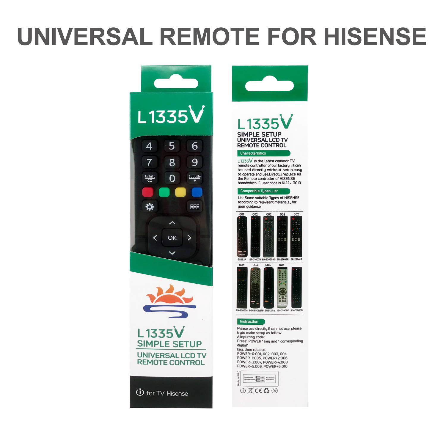 Hisense Universal TV Infrared Remote Control L1335V Pic3 - SYSTO