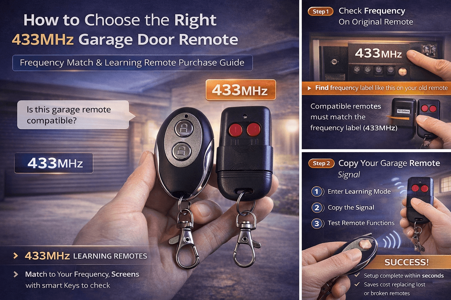 How To Choose the Right 433Mhz Garage Door Remote Control